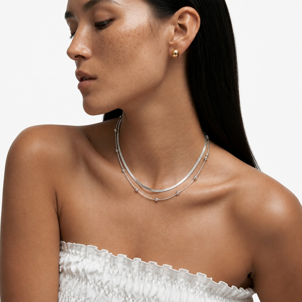 COLLAR DE ACERO DOBLE CADENA