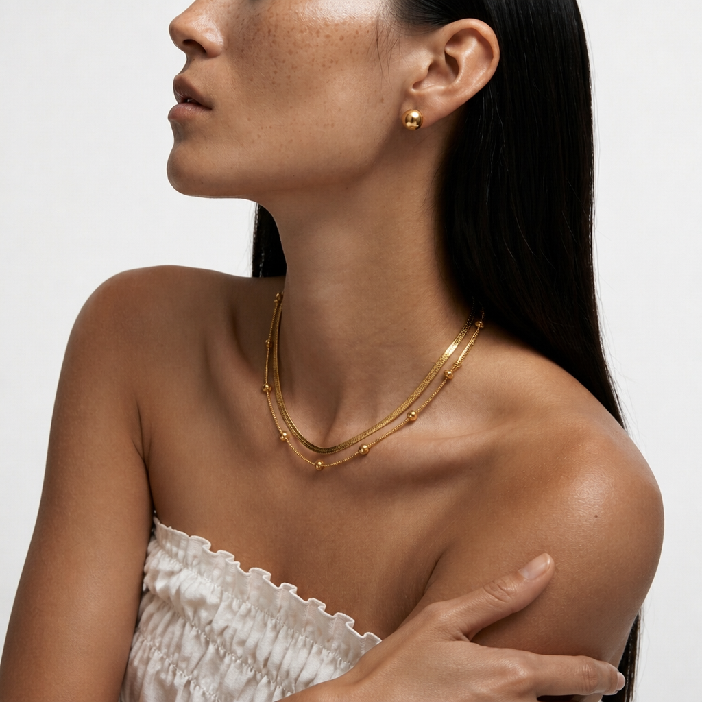 COLLAR DE ACERO DOBLE CADENA