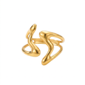 ANILLO DE ACERO DOBLE LÍNEA ONDULADA