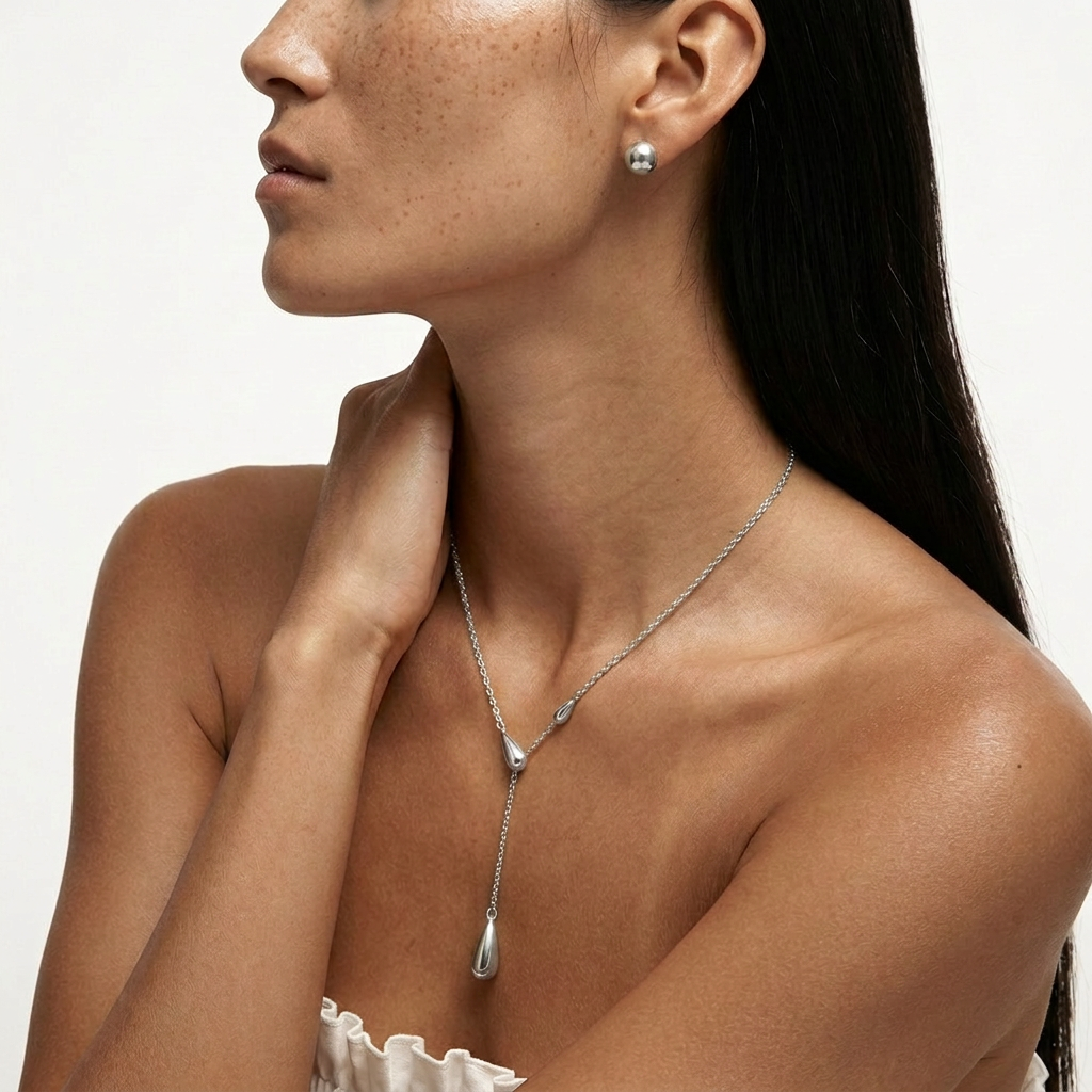 COLLAR DE ACERO GOTAS