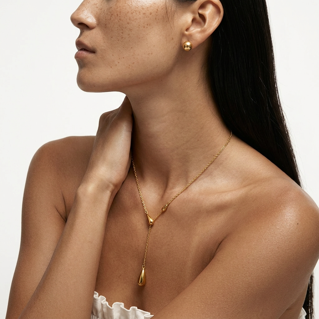 COLLAR DE ACERO GOTAS