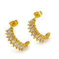 PENDIENTES DE ACERO DORADO CIRCONITAS BAGUETTE