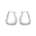 PENDIENTES DE ACERO PLATEADO AROS ORGÁNICOS