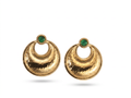 PENDIENTES DE ACERO DORADO PIEDRA VERDE