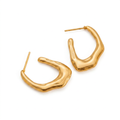 PENDIENTES DE ACERO DORADO AROS ORGÁNICOS IRREGULARES
