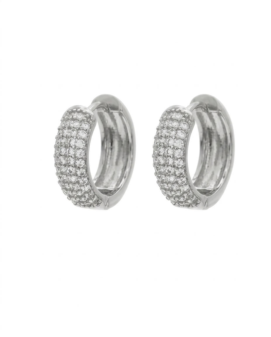 PENDIENTES DE ACERO AROS PAVÉ CIRCONITAS