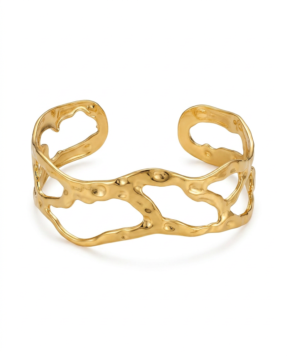 PULSERA DE ACERO CUFF CORAL