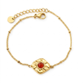 PULSERA DE ACERO DORADO CORNALINA