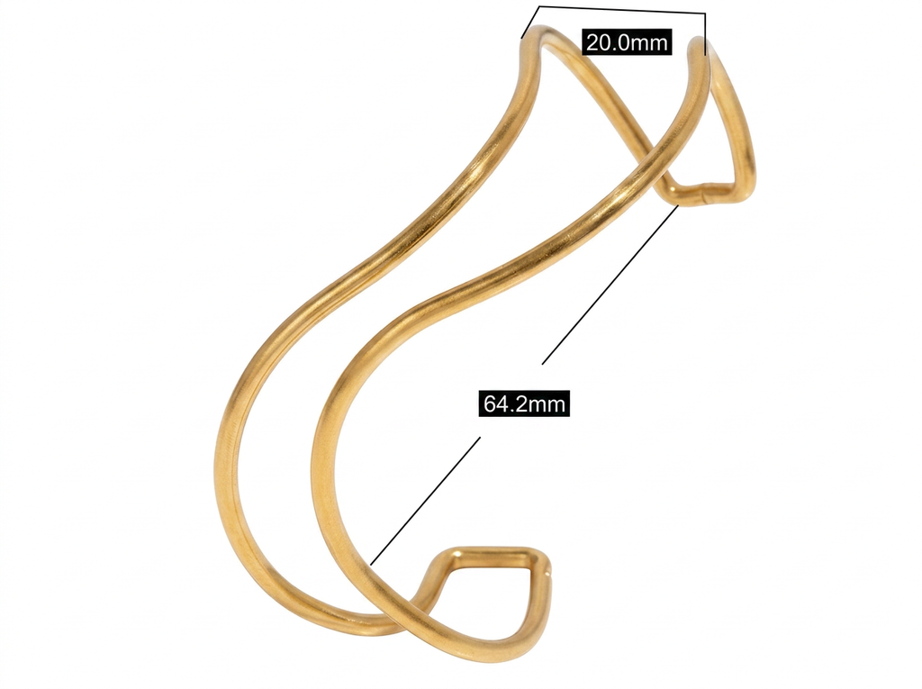 PULSERA DE ACERO DORADO CUFF ONDULADA