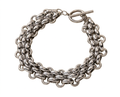 PULSERA DE ACERO PLATEADO CADENA GRUESA