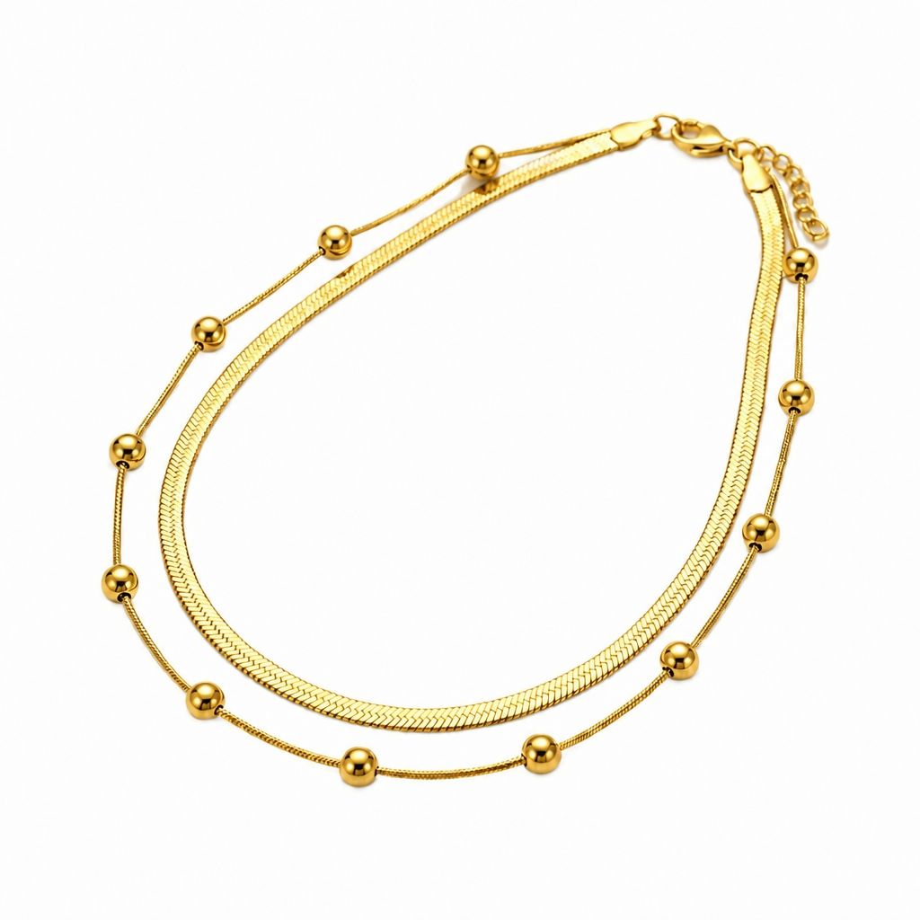 COLLAR DE ACERO DOBLE CADENA