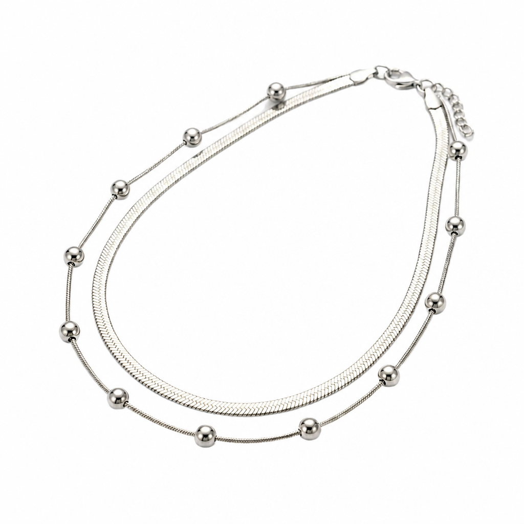 COLLAR DE ACERO DOBLE CADENA