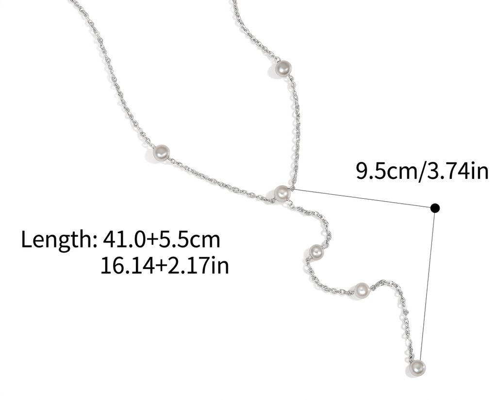 COLLAR DE ACERO PERLAS FLOTANTES