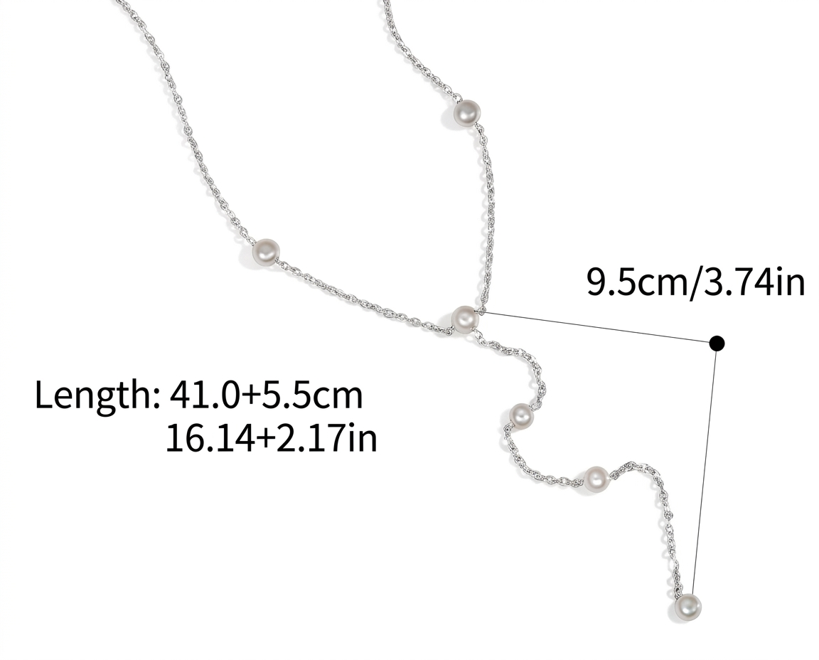 COLLAR DE ACERO PERLAS FLOTANTES