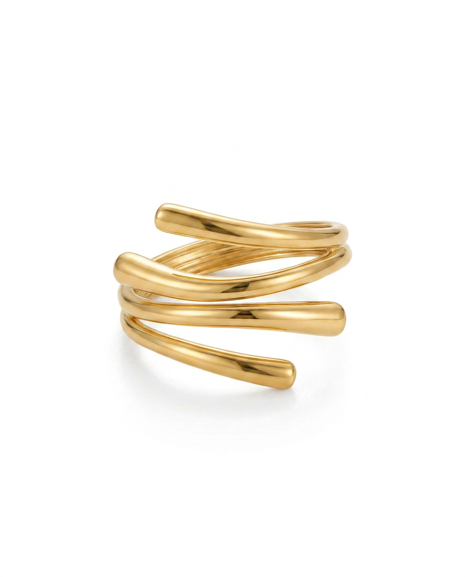 ANILLO DE ACERO PLATEADO ESPIRAL