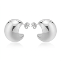 PENDIENTES DE ACERO PLATEADO ABOMBADOS