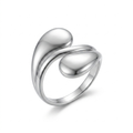 ANILLO DE ACERO PLATEADO DOBLE GOTA